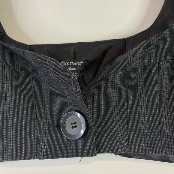 Y2K Clubwear Top Guess Bra Black Gray VTG Y3K Baddie Contemporary Medium 00s - Picture 5 of 13